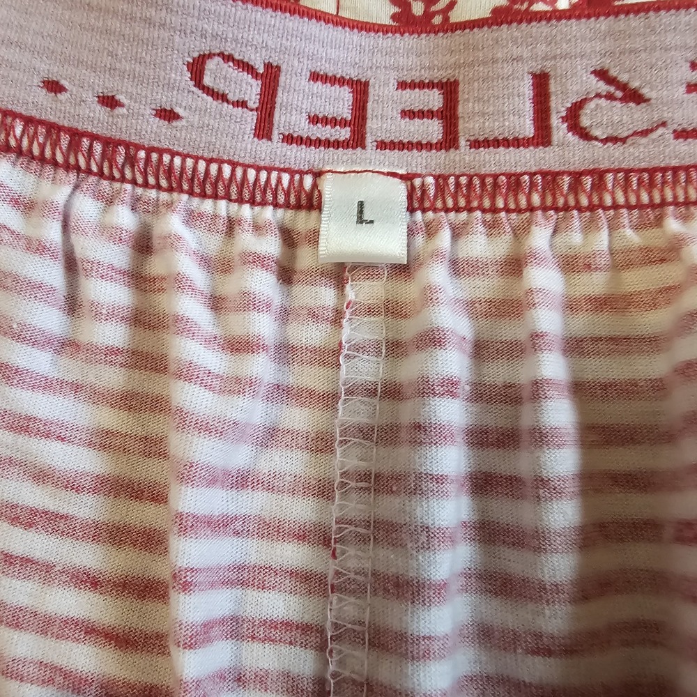 Vintage 90s ESleep Pajama 2 piece Set Sleep Sz Large Red/White - Picture 5 of 6